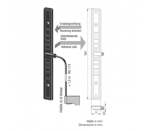 Antenne GSM  UMTS  WLAN  LTE  Fakra F 1 5m