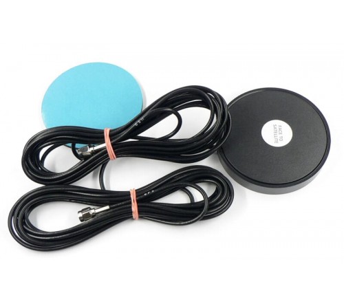 Combi antenne GPS/GSM plak rond 2x 1.5mtr SMAm/SMAm