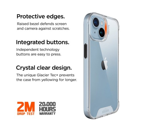 Eiger Glacier case Apple iPhone 15 - transparant