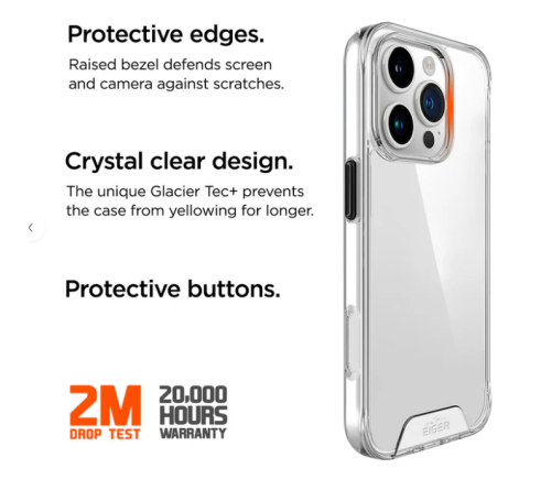 Eiger Glacier case Apple iPhone 16 Pro - transparant