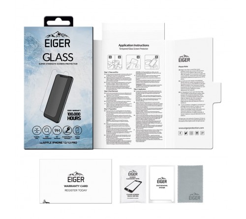 Eiger GLASS Screen Protector Apple iPhone 12/12 Pro- clear