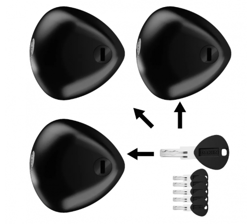 Blackstone Black Combo veiligheidsslot  3 stuk 6 sleutels