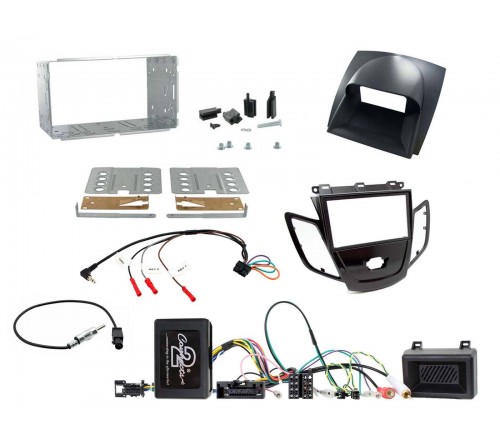 2DIN KIT Ford Fiesta 10-17 piano zwart frame  display grijs