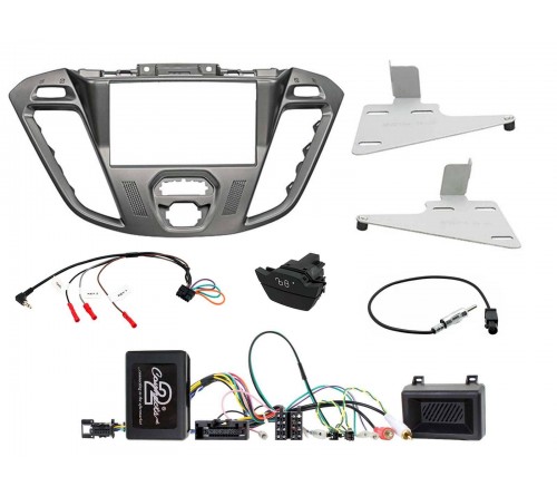 2DIN KIT Ford Transit Custom 12-16 Zilver incl ford knop