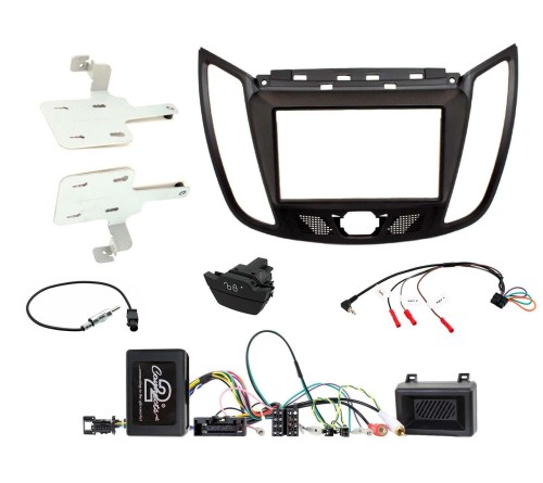 2DIN KIT Ford Kuga 12-19 Mat Zwart + gevaar/deurslot knop