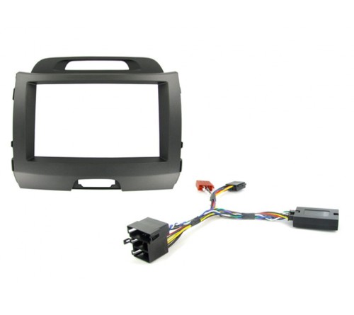 2DIN KIT Kia Sportage 10-15 met versterker  zwart