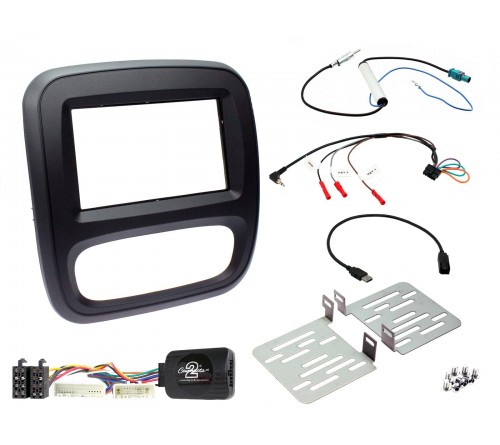 2DIN KIT Vivaro / Trafic 14-19 zwart manuele airco