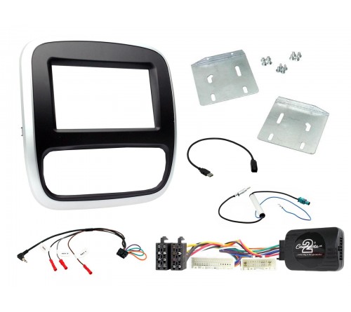 2DIN KIT Opel Vivaro 14-19 zilver/zwart manuele airco