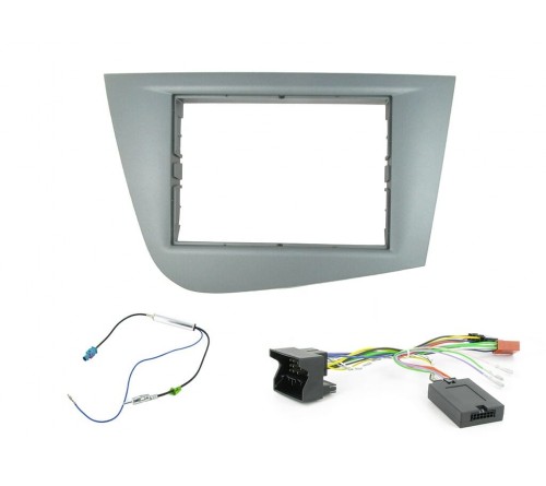 2DIN KIT Seat Leon 05-12 Ona zilver RHD