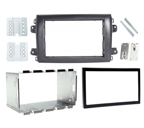 2-DIN frame Fiat Ducato (8 series) 21- metaal frame  zwart