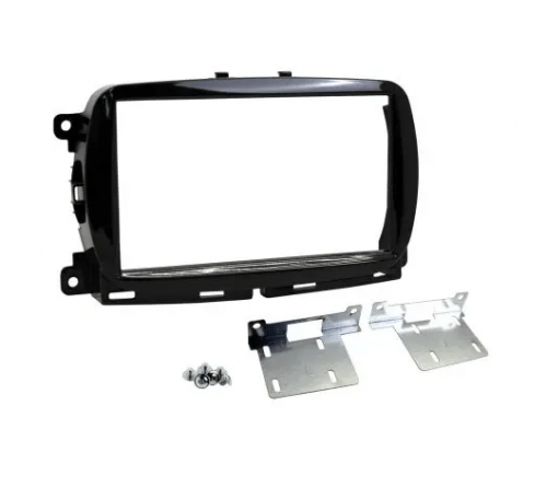 2-DIN frame Fiat 500 15-21 piano zwart