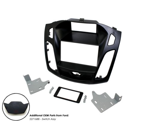 2-DIN frame Ford Focus 13-18 zwart