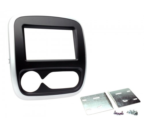 2-DIN frame Opel Vivaro  Trafic 14- auto airco zwart/zilver