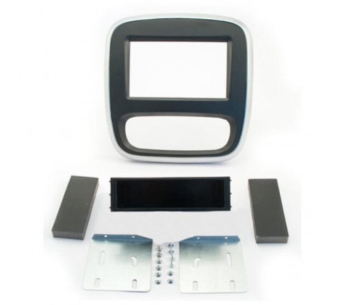 2-DIN frame Opel Vivaro  Trafic 14- man airco  zwart/zilver