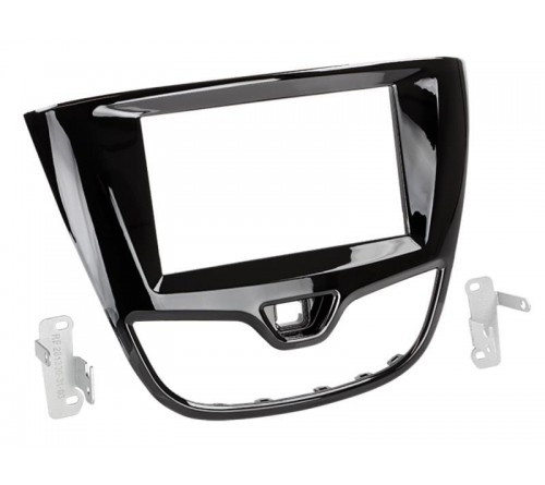 2-DIN frame Opel Karl 15-17  (3 vent. roosters) piano zwart