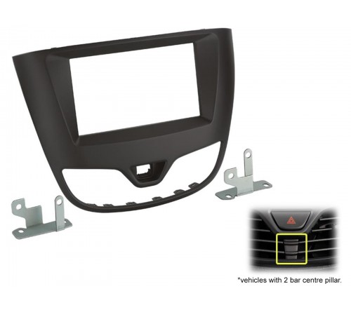 2-DIN frame Opel Karl 17-20 (2 vent. roosters) mat zwart