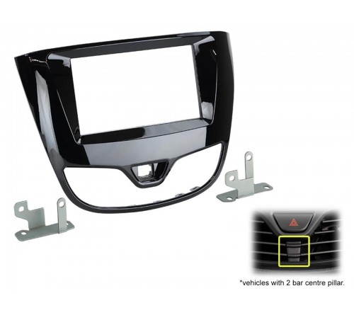 2-DIN frame Opel Karl 17-20 (2 vent. roosters) piano zwart