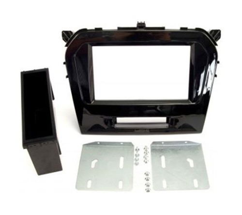 2-DIN frame Suzuki Vitara 15-18 piano zwart