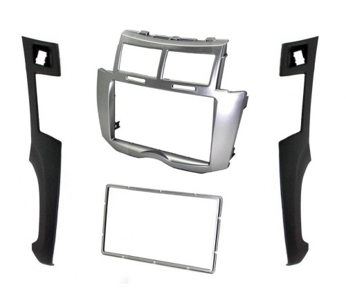 2-DIN frame Toyota Yaris 06-11 zilverkleurig
