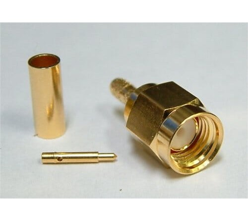 kabelconnector krimp SMA M - RG174 Goud