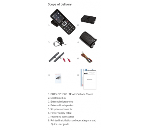 Bury CP1000 LTE CarPhone 2.8" vaste inbouw