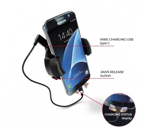 Kabeladapter micro-usb F - usbC Bury 0.02 m zwart