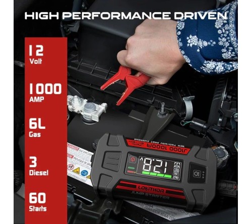 Lokithor J1000 1000A Lithium Jumpstarter 12V (26Wh)