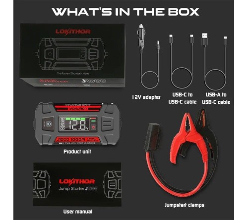 Lokithor J1000 1000A Lithium Jumpstarter 12V (26Wh)