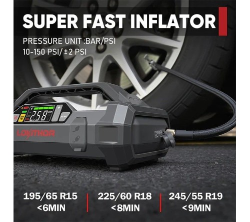 Lokithor JA301 2000A Lith Jumpstarter (74Wh) with compressor