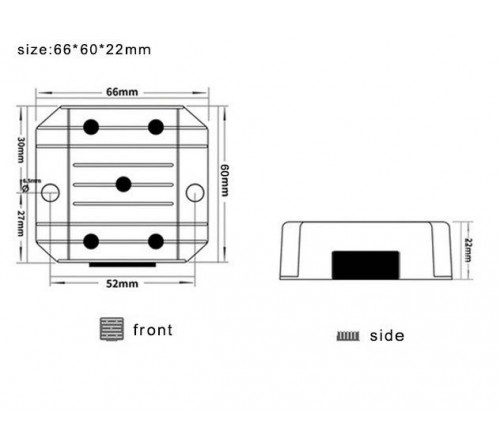 Power converter DC-DC 32V to 12V 3A