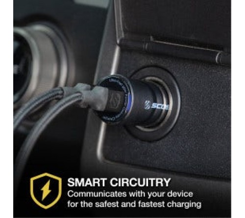 Lader 12/24V Scosche 60W 2x usbC PD 3.0 zwart