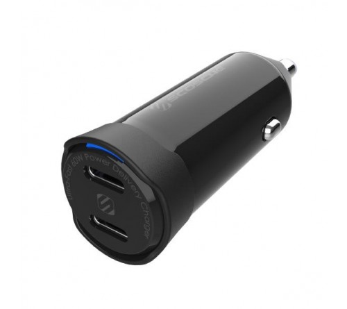Lader 12/24V Scosche 60W 2x usbC PD 3.0 zwart