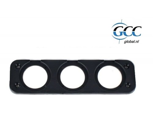 montageplaat 3 gaten op rij voor ronde plug front mount