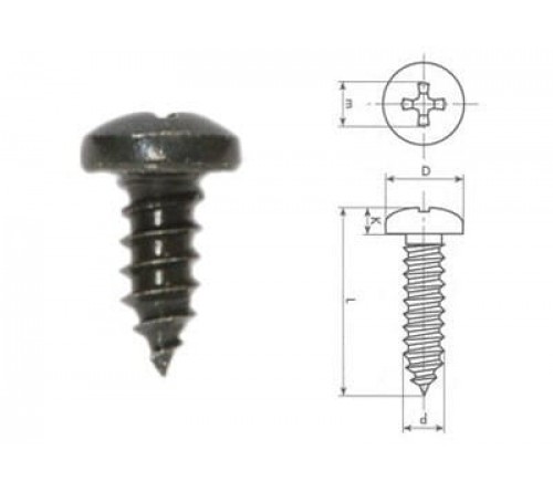 Zelftappende schroeven DIN7981   4 2 x 9 5 mm zwart  100 st