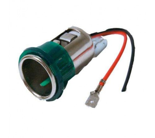 Lader 12V inbouw sig plug F schroefgat + licht 20cm
