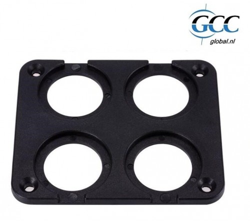 montageplaat 4 gaten vierkant voor ronde plug front mount