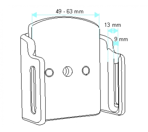 Brodit houder verstelbaar 49-63mm/9-13mm universeel