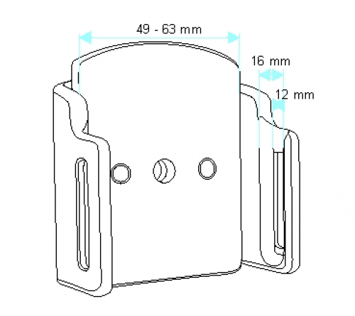 Brodit houder verstelbaar 49-63mm/12-16mm universeel