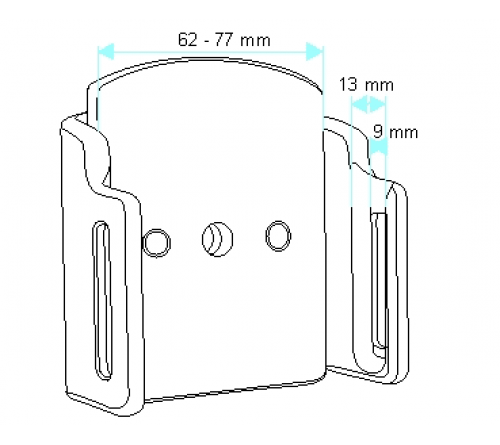 Brodit houder verstelbaar 62-77/9-13mm bxd