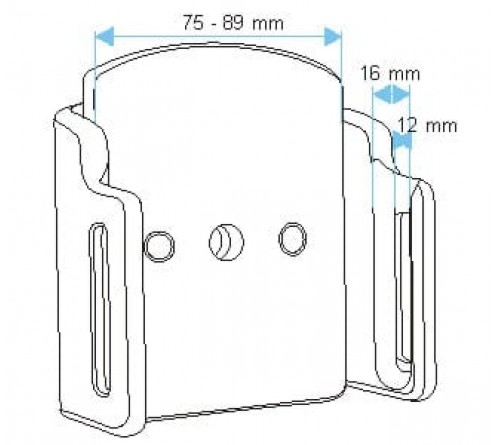 Brodit houder verstelbaar 75-89/12-16mm bxd