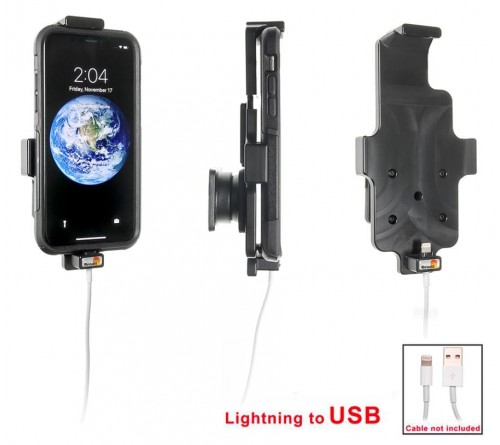 Brodit houder iPhone X/Xs (144-150/2-11mm)  lightning->USB