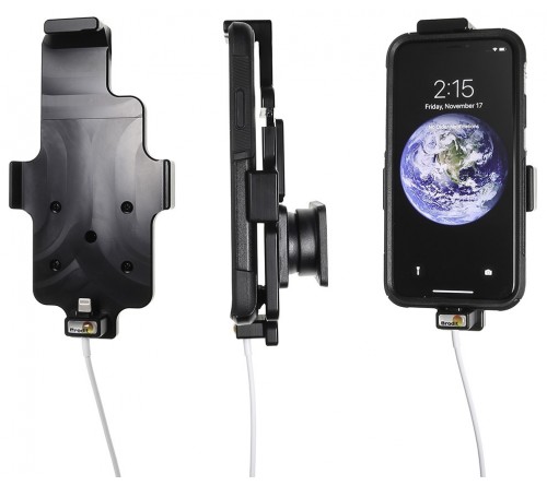 Brodit houder iPhone X/Xs (144-150/2-11mm)  lightning->USB
