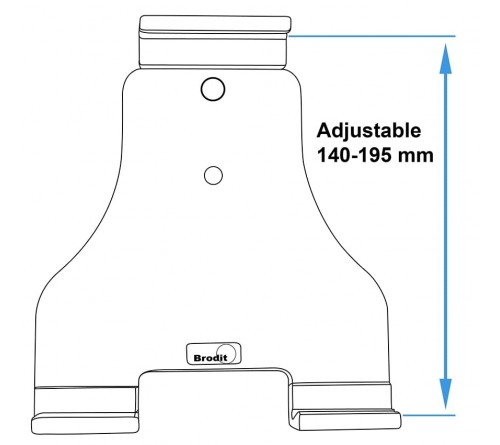 Brodit h/l Tablet verstelb.140-195 mm met USB sig.-micro USB