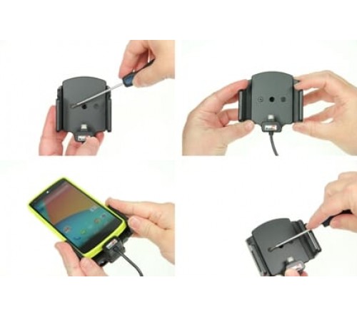 Brodit h/l micro-usb verstelb 62-77/9-13mm usb-A fixed