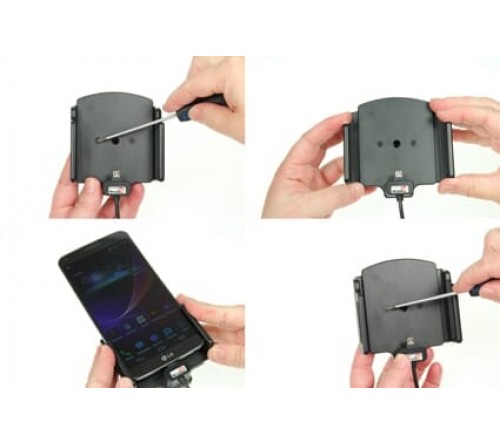 Brodit h/l micro-usb verstelb 75-89/12-16mm usb-A fixed