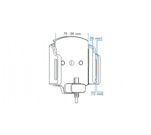 Brodit h/l usb-C verstelb 75-89/12-16mm usb-A fixed