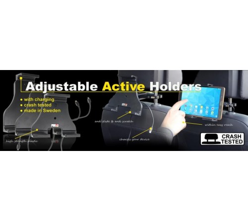 Brodit h/l Tablet verstelb 180-230mm micro-usb-usb-A fixed