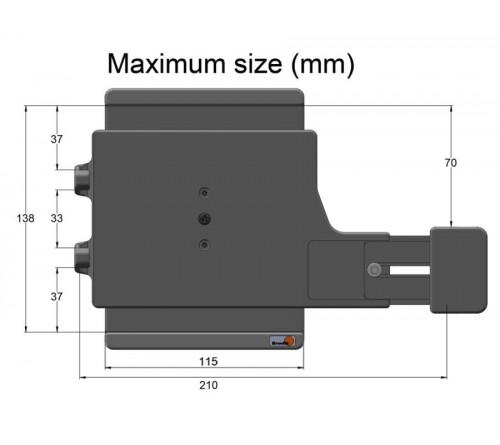 Brodit houd.Uni.Tablet 115-138/ 180-210mm met veerweerstand