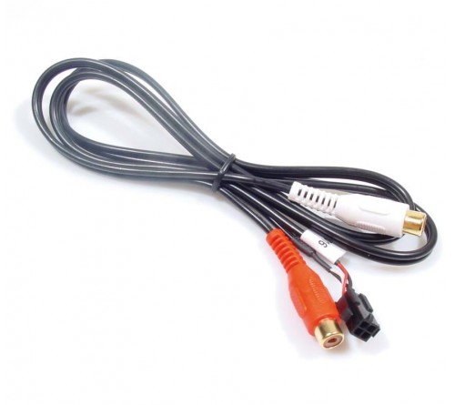 Aux adapter Microfit 4pin Female connector naar 2 x RCA Fema