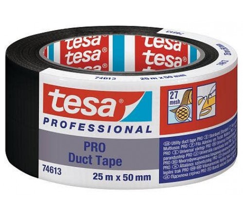 Tesa 74613 PRO Duct tape 50mmx25m - zwart